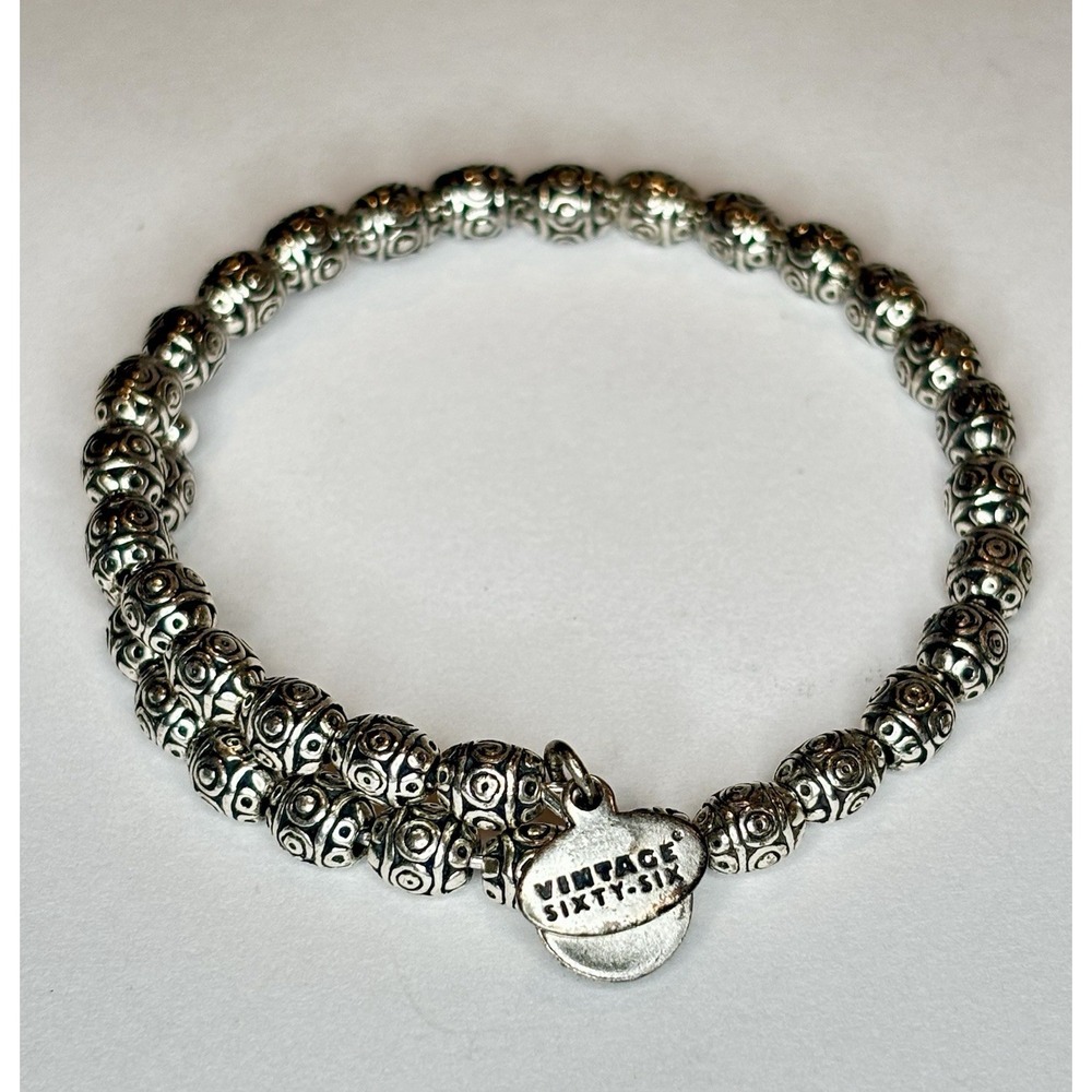 Alex And & Ani Vintage Sixty-Six Silver Beaded Wrap Bracelet